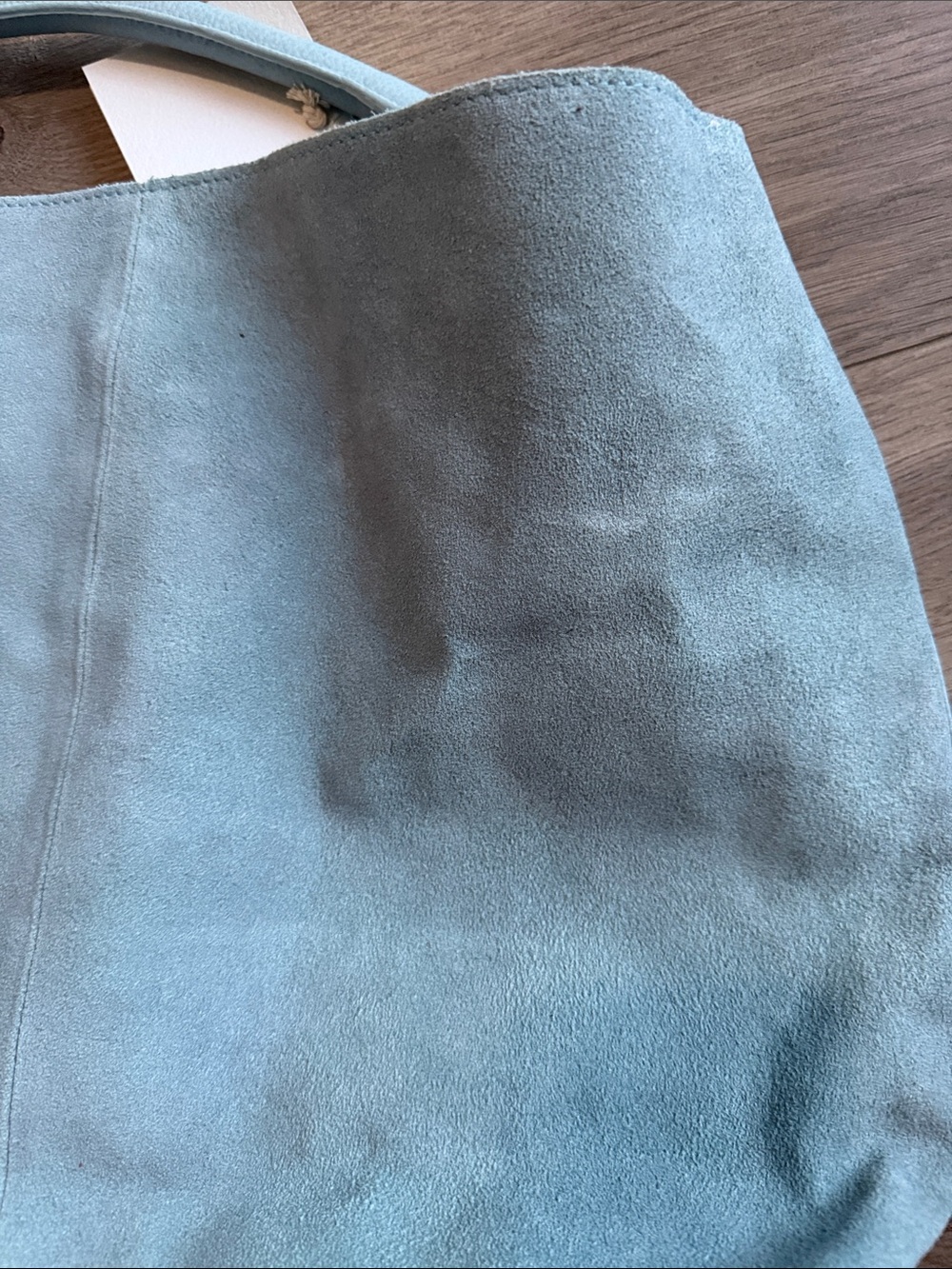 NWT Free People Suzie Suede Slouchy Tote Bag - Light Blue - Picture 5 of 8